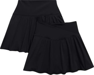 90 Degree by Reflex Pack of 2 Airlux Crossfire Skirt in Black/Black at Nordstrom Rack, Size X-Large