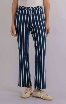 Kut from the Kloth Kelsey High Waist Kick Flare Jeans in Indigo/White at Nordstrom, Size 12