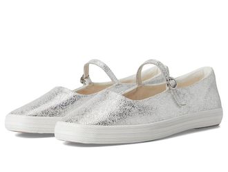 Keds Square Toe Mary Jane Womens Shoes Silver Metallic Leather : 8.5 B - Medium, Polyester