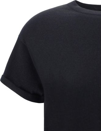 Brunello Cucinelli Womens T-Shirt Cashmere Glitter Black Knitwear Sweater