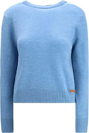 Marni open-back crew-neck sweater - women - Cashmere - 40 - Blue
