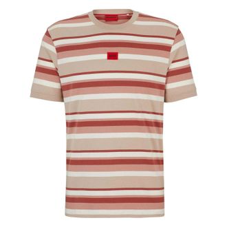 HUGO BOSS Hugo Heren Diragolino gestreept T-shirt (Veelkleurig)