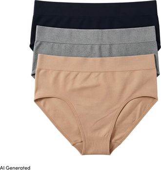 Lands End Bikini Brief Cotton Comfort Seamless Basics 3 Pack Panties in Clay Bisque Pk at Nordstrom, Size X-Large