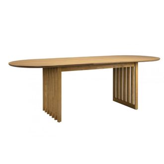 Dutchbone Mesa de comedor ovalada extensible de roble claro