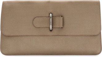 Herm&egrave;s Gold Khaki Chevre Leather Clutch Bag (Pre-Owned)