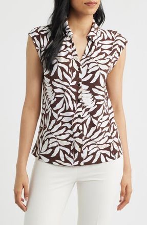 Anne Klein Dolman Sleeve Top in Dark Chocolate Multi at Nordstrom, Size X-Large P