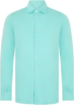 Fedeli Shirt met lange mouwen - Heren - Casual Overhemden - Blauw - M - Katoen - Overhemden