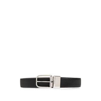 Paul Smith Omkeerbare Ruvellleren Riem - unisex - Riemen - Zwart - S - Leer - Accessoires