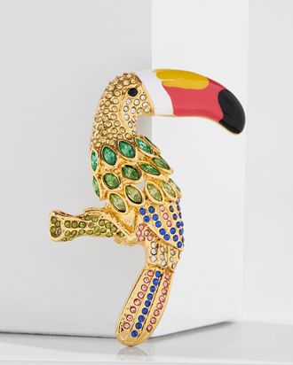 Talbots Tropical Toucan Brooch - Bright Green / Gold - 001 Talbots