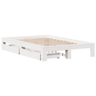 Berkfield Home Full Bed Frame without Mattress White 135x190 cm Double Solid Woo