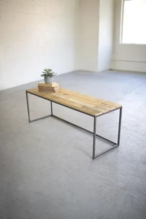 Kalalou Iron And Recycled Wood Bench