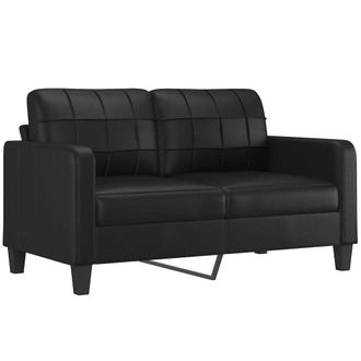 vidaXL Sof&aacute; De 2 Plazas De Cuero Sint&eacute;tico Negro 140 Cm Vidaxl