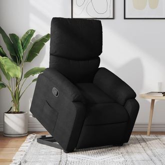 vidaXL Sill&oacute;n Reclinable Elevable Tela Negro Vidaxl