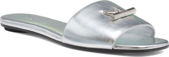 Alexander McQueen Metallic Leather Slide Sandal in Silver/Silver at Nordstrom, Size 9.5Us