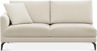 Castlery Lena Left Arm 2 Seater Sofa Customized, (Washed Chenille) Cream (Matte Black Legs), Machine Washable, Removable Covers for Sofas by Castlery