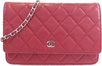 Chanel Grained Calfskin Chain/Shoulder Wallet (Pre-Owned)