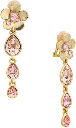 Oscar De La Renta Flower & 3 Teardrop Earrings