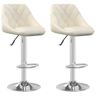 vidaXL Vidaxl - Taburete De Cocina 2 Unidades De Terciopelo Crema