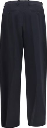 Giorgio Armani Mens Pants Virgin Wool Tailoring Dark Navy Fleece Ovis Aries Trousers