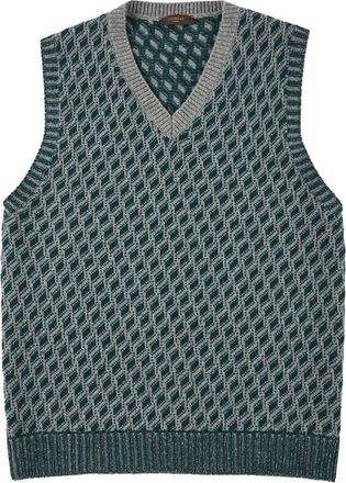 Zanone jacquard wool vest - men - Virgin Wool - 52 - Green