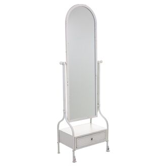 Wanderlust Deco Wanderlust Deco - Espejo De Pie Y Caj&oacute;n De Metal Blanco 65x38x184