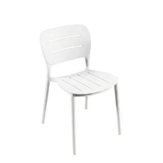 ED&Egrave;N JARD&Iacute; Silla de jard&iacute;n apilable sin brazos color blanco 43 x 54 x 78,5 cm