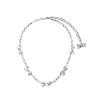 Self Portrait Crystal-bow Necklace
