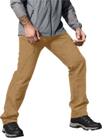 Generic Mens Waterproof Trousers Outdoor Climbing Walking Pants Thermal Warm Fleece Lined Insulated Soft Shell Winter Pants Thicken Padded Hiking Ski Cargo Tr