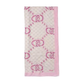 Liu Jo Winter Scarves, female, Pink, ONE SIZE, Logo Print Scarf