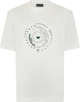 Emporio Armani White Graphic Crew Neck T-Shirt