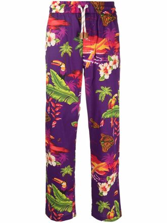 Palm Angels Pantaloni sportivi a fiori X Moncler - Viola