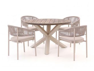 Bellagio la vita attrattiva Bellagio Panaro/ROUGH-Y &oslash;120cm dining tuinset 5-delig stapelbaar