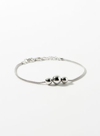 Simons Womens Three silver bead bracelet