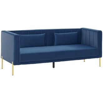 HOMCOM Sof&aacute; 3 plazas 194.5x76x76 cm azul marino