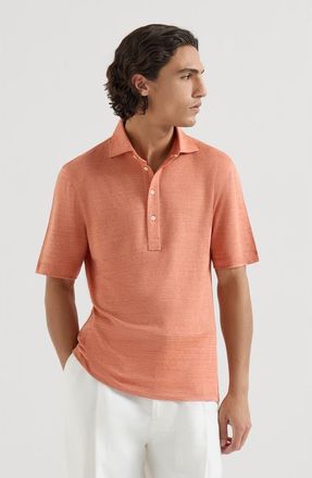 Brunello Cucinelli Jersey polo shirt in Apricot at Nordstrom, Size Xxx-Large Eu