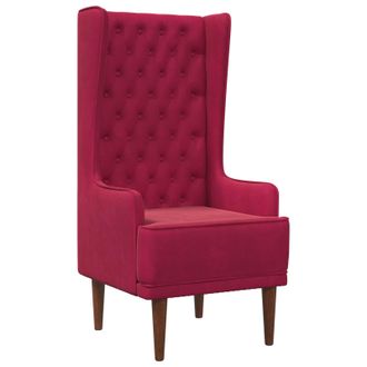 vidaXL Silla De Respaldo Alto Con Capiton&eacute; Con Botones Rojo Vino Vidaxl