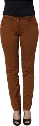 Plein Sud Mid Waist Skinny Chino Pants - Dames - Chinos - Bruin - 3XS - Katoen - Broeken