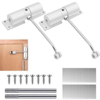 OEM Cierrapuertas Autom&aacute;tico De 2 Piezas, Cierrapuertas Ajustable Con Resorte Para Puertas De Hasta 30 Kg, Cierrapuertas Con Varilla De Ajuste, Placa De M