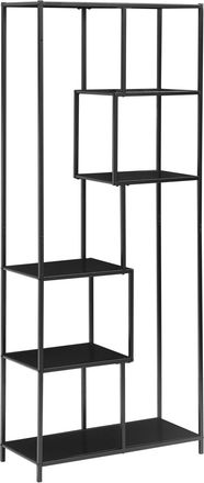 Nordlys Estante industrial para biblioteca con 5 niveles en metal negro