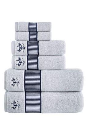 Brooks Brothers Fancy Border Turkish Cotton 3-Piece Towel Set in Silver at Nordstrom Rack, Size 6 Piece Set