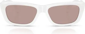 Miu Miu 56mm Rectangular Sunglasses in Opal White/purple Brown at Nordstrom