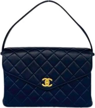 Chanel Pre-owned Vintage Handbag - Dames - Vintage Handtas - Blauw - ONE Size - Leer - Vintage