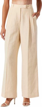 Astr Bryony Linen Blend Pleated Pants In Cream