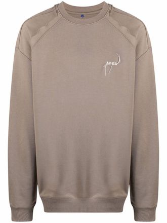 Ader Error Kaput logo-embroidered sweatshirt - men - Cotton - 3 - Neutrals