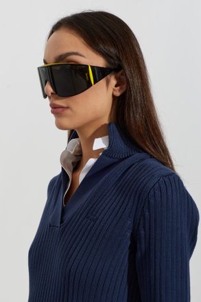 Loewe Sporty Futuristic Sunglasses With A Single-piece Lens Shield, Unisex, Black