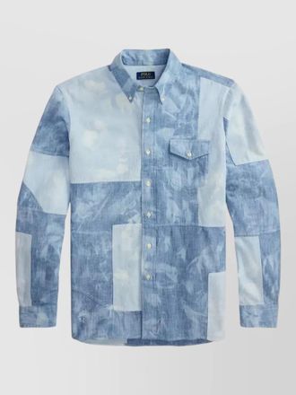 Polo Ralph Lauren patchwork long sleeve button collar shirt