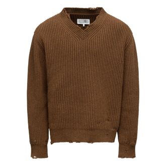 Maison Margiela Ribbed V-neck Sweater