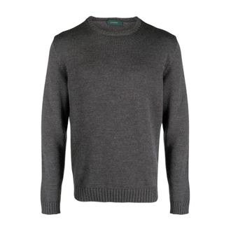Zanone Ribbed Virgin Wool Jumper - male - Zanone - Round-neck Knitwear - Gray - 3XL - Knitwear