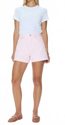 Pistola Denim Saige High Rise A-Line Short In Blush