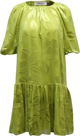 Stine Goya Stine Goya Pleated Lemon Mini Dress in Green Viscose